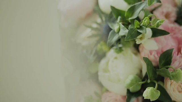 Wedding details. Beautiful flowers decration. Flowers composition