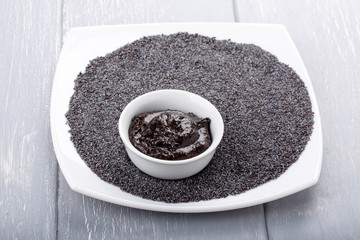 Poppy urbech. Natural paste from poppy seeds.