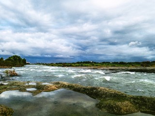 stormy weather riverscape