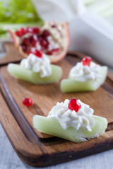 Apio cream cheese and pomegranate
