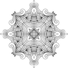 Floral zentangle decorative element