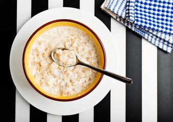 5-Cereal Porridge  with milk - healthy breakfast