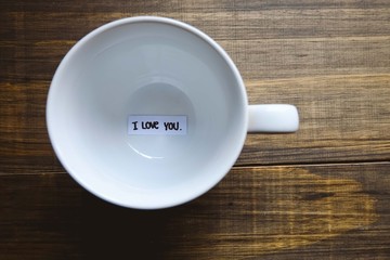 blank cup with word 