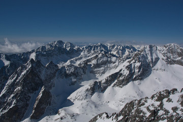 Fototapeta na wymiar View from Lomnicky peak, High Tatras Mountains, Slovakia
