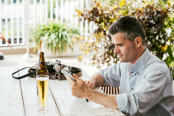 Man having a drink at the bar