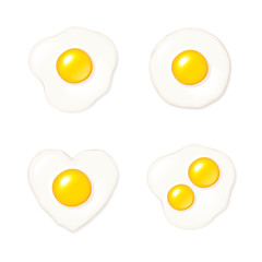 Vector fried egg icon set