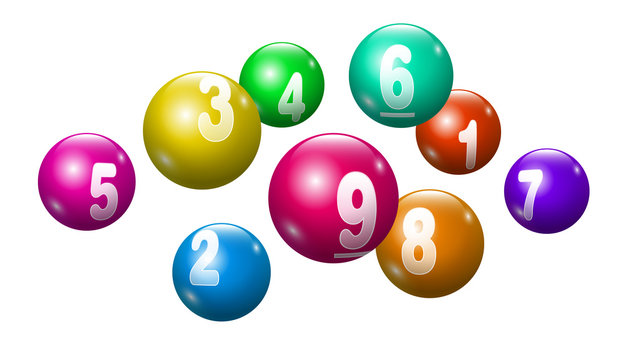 Vector Bingo / Lottery Number Balls Set - Colorful	