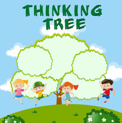 Environmental theme with thinking tree