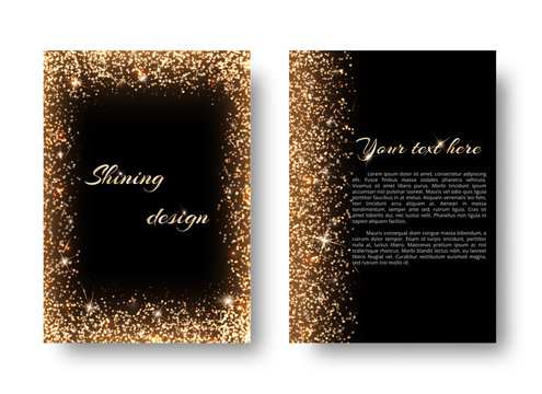 Glimmer background with golden light. Shine bright on a black backdrop.
