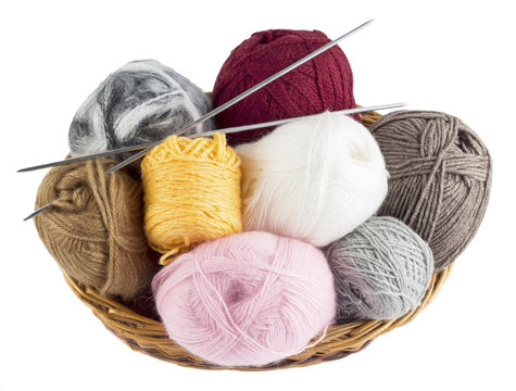 Yarn for knitting in basket