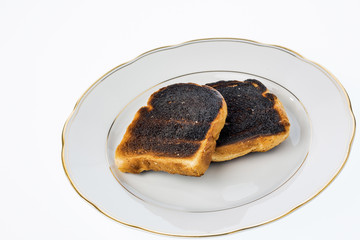 Verbrannte Toast Brotscheiben