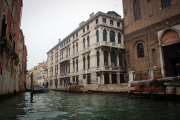 Fototapeta na wymiar Venice canals views from gondola, Italy