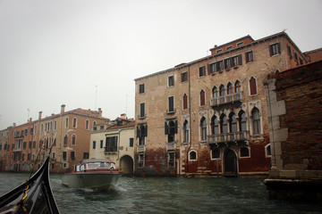 Venice canals views from gondola, Italy