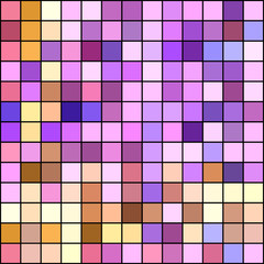 Warm pastel colorsl mosaic square tiles illustration