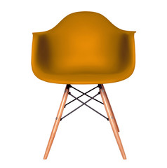 Modern brown chair stool isolated on white background.
