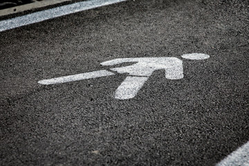 Pedestrian track mark on the street