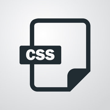 Icono plano extension CSS en fondo degradado