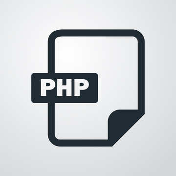 Icono plano extension PHP en fondo degradado