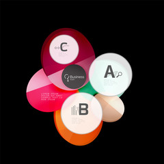 Glass color circles - infographic elements on black