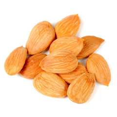 Pile of Almonds Isolated on White Background