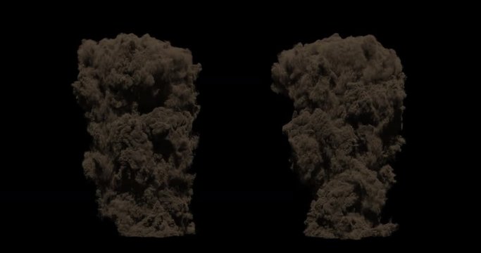 Realistic CG Explosions. Effects stay within the frame. 4K DCI Format With PRORES 4444 + Alpha Channel.