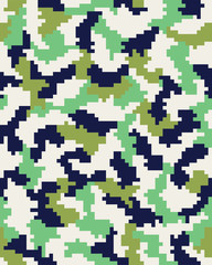 Seamless digital fashion camouflage pattern, vector