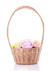 Fototapeta na wymiar Easter basket on a white background