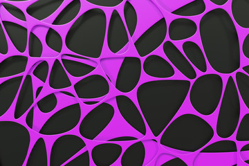 Abstract 3d voronoi organic structure on black background