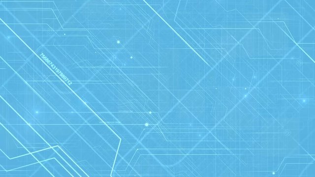 Hi-Tech abstract technology pattern. Computer generated seamless loop background. Motion graphic animation.