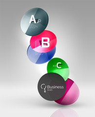 Obraz premium Glass circle infographics