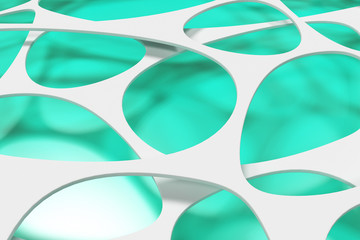 White 3d voronoi organic structure on colored background