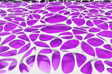 White 3d voronoi organic structure on colored background