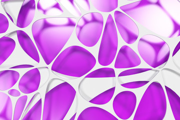 White 3d voronoi organic structure on colored background