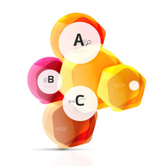 Shiny hexagons with infographics options