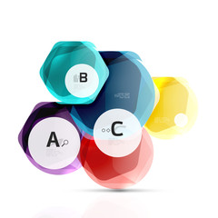 Shiny hexagons with infographics options