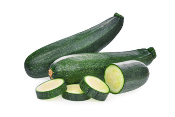 fresh zucchini cucumber isolated on white background
