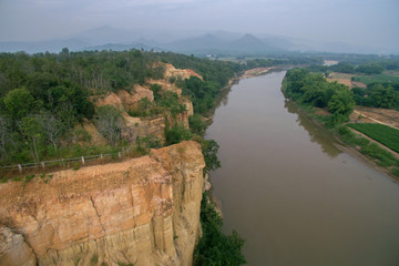 Obraz premium Pha Wing Chur canyon ,Chiang Mai,Thailand by drone