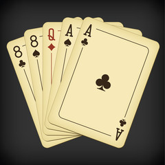 Deadman Hand - vintage playing cards vector illustration