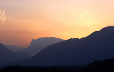 Tyrolean mountains in dawn
