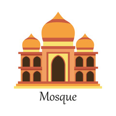 Islamic Mosque / Masjid for Muslim pray icon. vector illustration