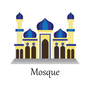 Islamic Mosque / Masjid for Muslim pray icon. vector illustration