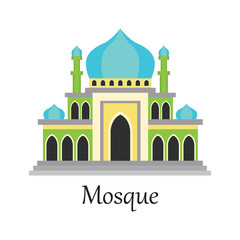 Islamic Mosque / Masjid for Muslim pray icon. vector illustration