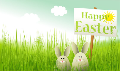 Easter background with rabbits