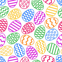 Easter eggs colorful seamless pattern. Vector illustration.