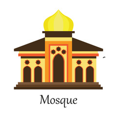 Islamic Mosque / Masjid for Muslim pray icon. vector illustration