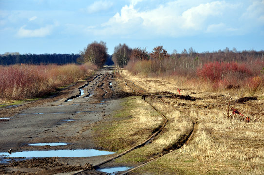 Moorbahn, die Gleise im Moor