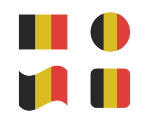set 4 flags of belgium