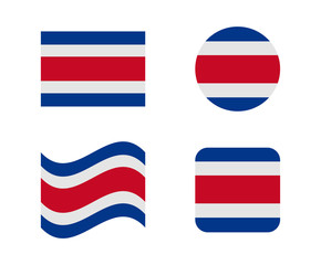set 4 flags of costa rica