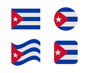 set 4 flags of cuba