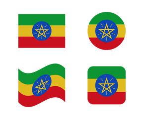 set 4 flags of ethiopia